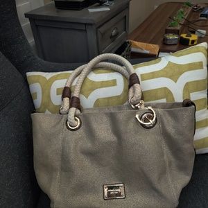 Auth Michael Kors beige anchor tote bag